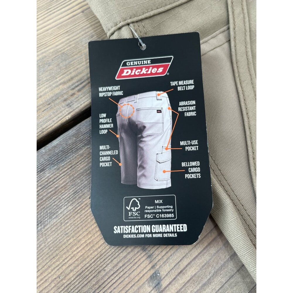 Dickies Ripstop Ultimate Cargo Short Mens 44x11 Khaki Temp Control Cooling - Picture 4 of 8